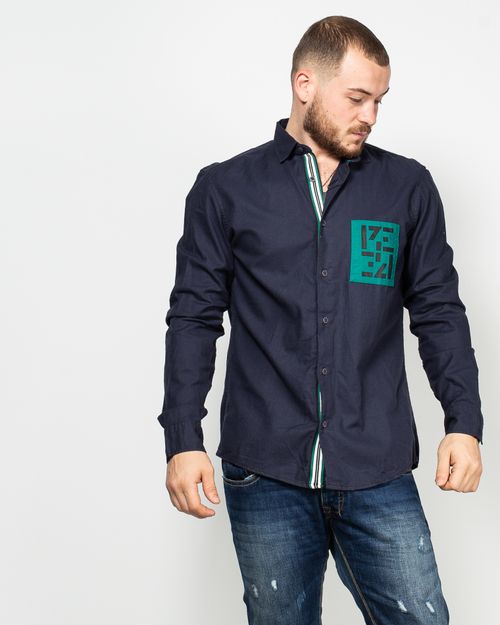 Men Blue Cotton shirt 5902805555