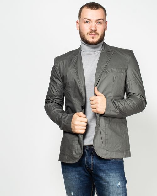 Men Grey Polly cotton  jacket 1951301002