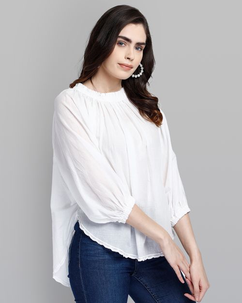 Women White Cotton Top IN21072072