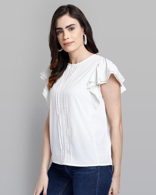 Women White  breathable top IN21073073