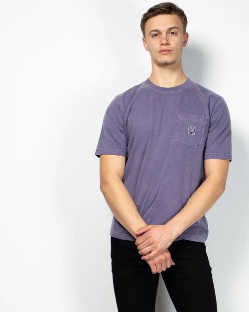 Men Purple Cotton T-Shirt 2107003022