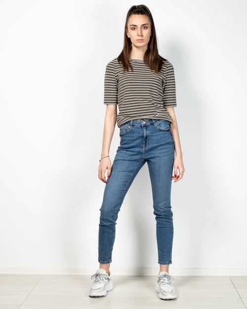 Women Blue Cotton Blend Jeans  T1SK101003