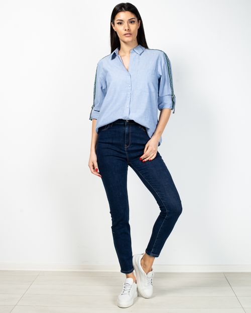 Women Blue Cotton Blend Jeans T1SK101014