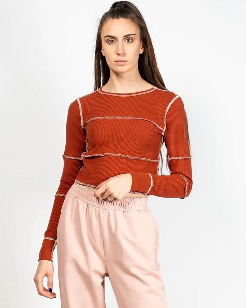 Women Orange Cotton Top N903928008