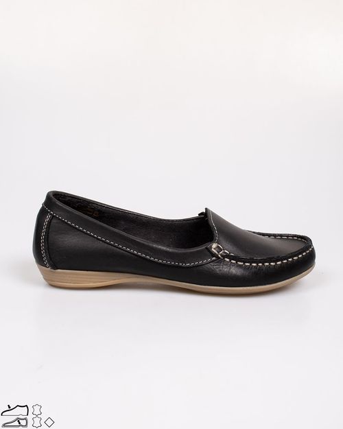 Women Black Leather Moccasins 2106201055