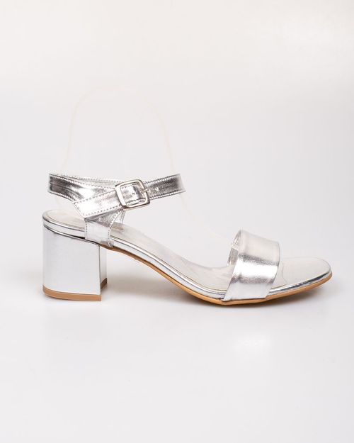 Women Silver Leather Sandal 2115601009