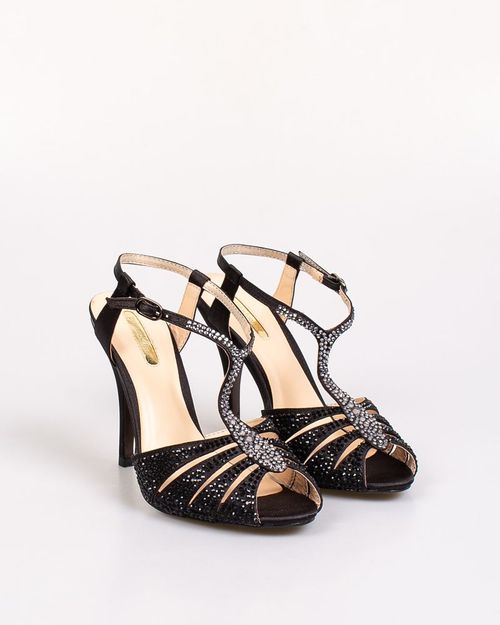 Women Black Textil Sandal 2107501018