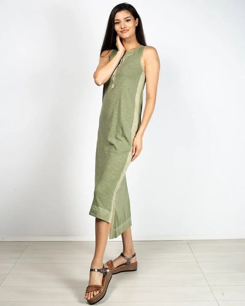 Women Olive Cotton Dress N904128003