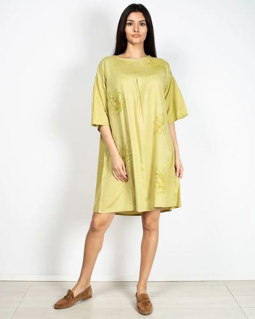 Women Green Viscose Blend Dress N904139017