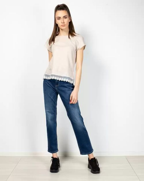 Women Blue Cotton Jeans T1SK101011