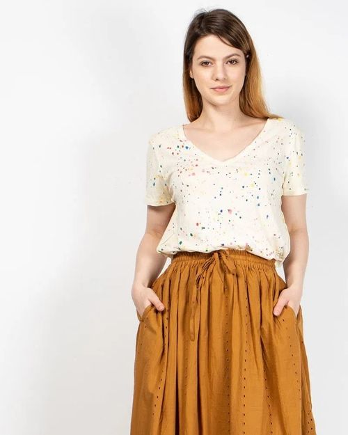 Women Beige Cotton Top N903930010