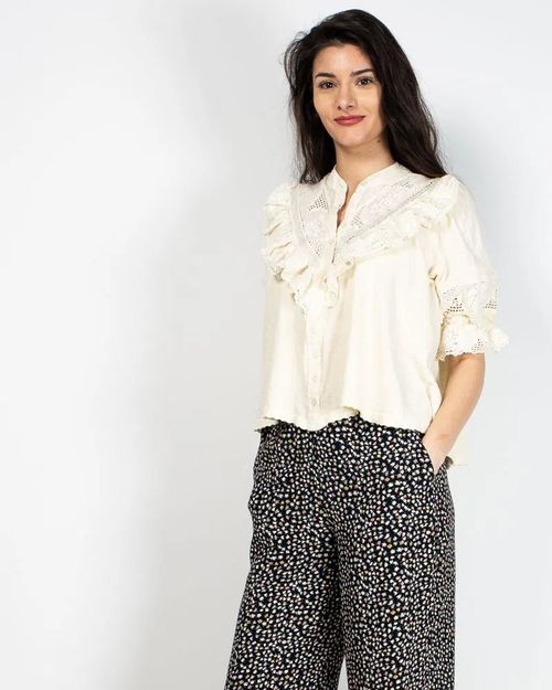 Women Beige Cotton Top N903928030