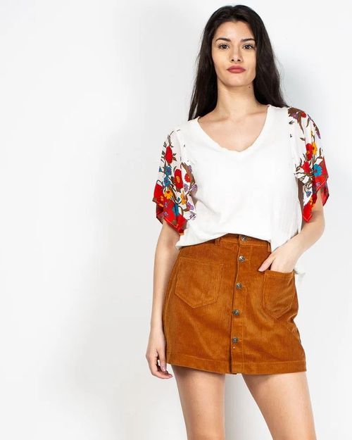 Women White Cotton Top N903928019
