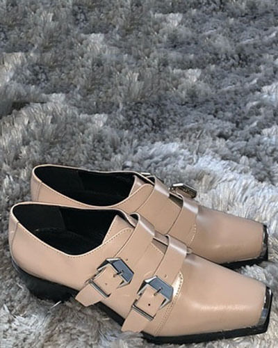 Women Beige Leather Shoes IN21221221