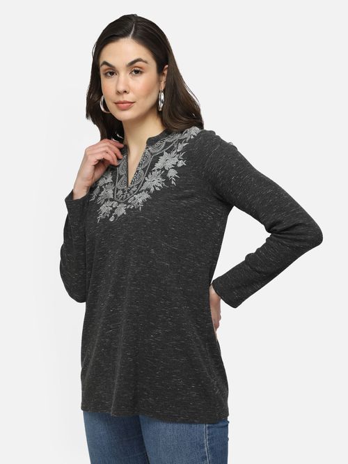 Women Black Cotton Top IN22305305