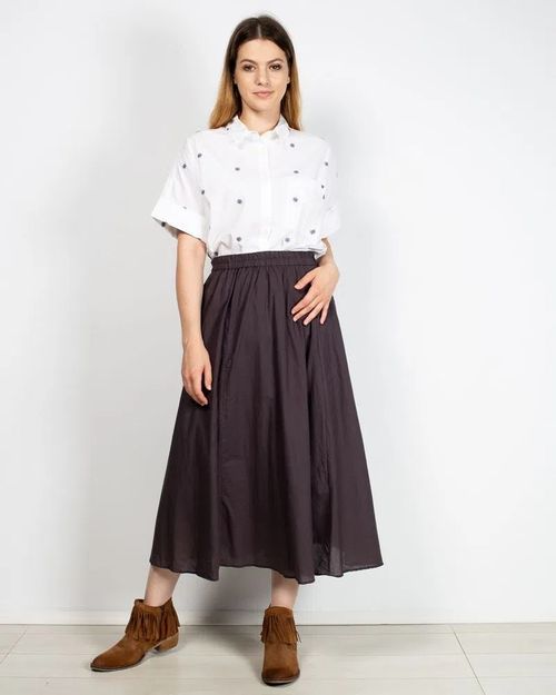 Women Purple Cotton Skirt N904238007