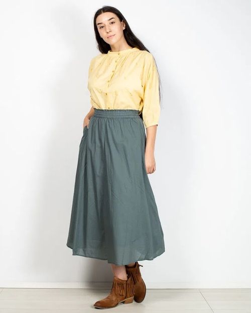 Women Dark green Cotton Top N904238019