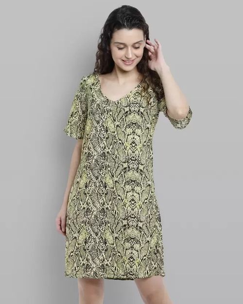 Women Green Polyester Dress IN21060060