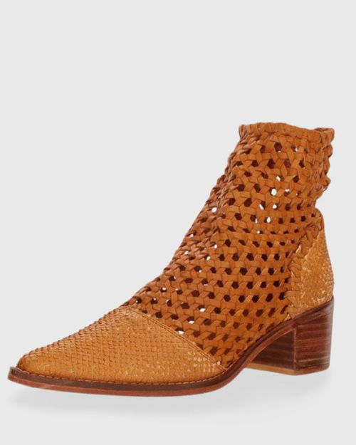 Women Tan Woven Boot IN21110110