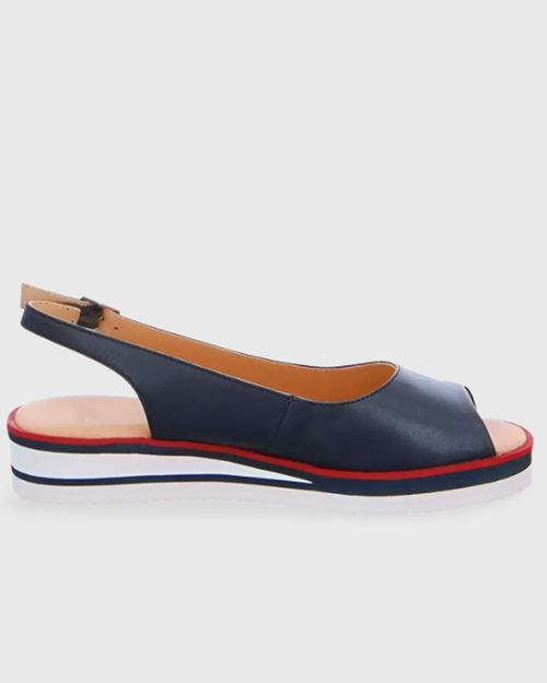 Ladies Blue Leather Sandal BS10002