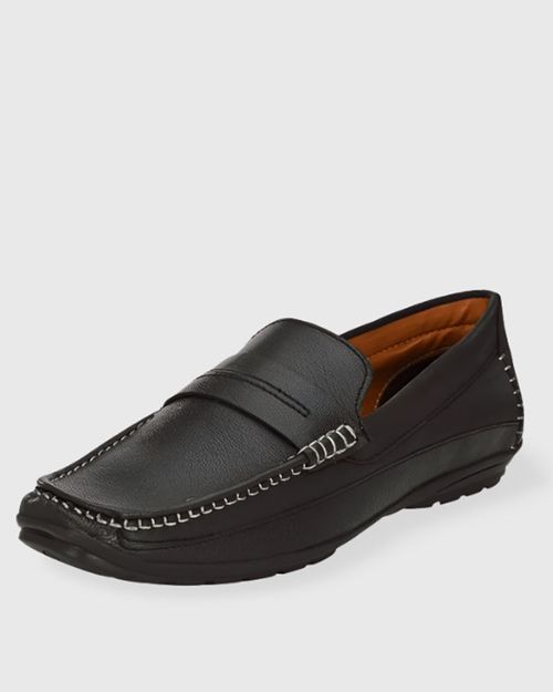 Men Black Leather loafer IN2012017