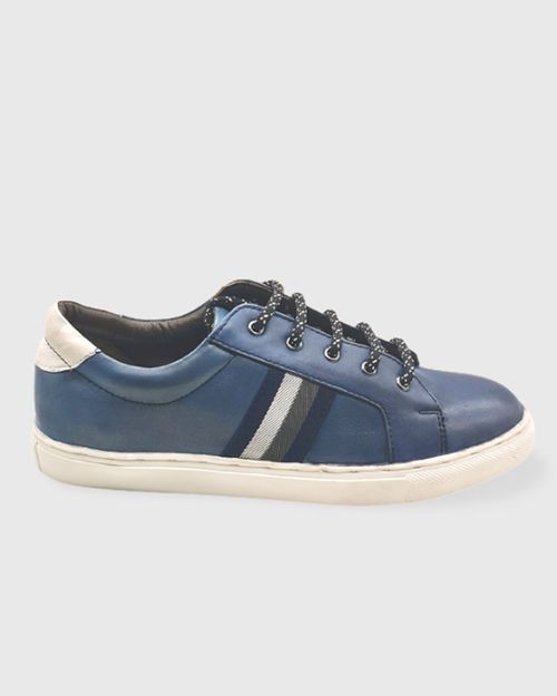 Men Blue Leather Sneakers IN21005005