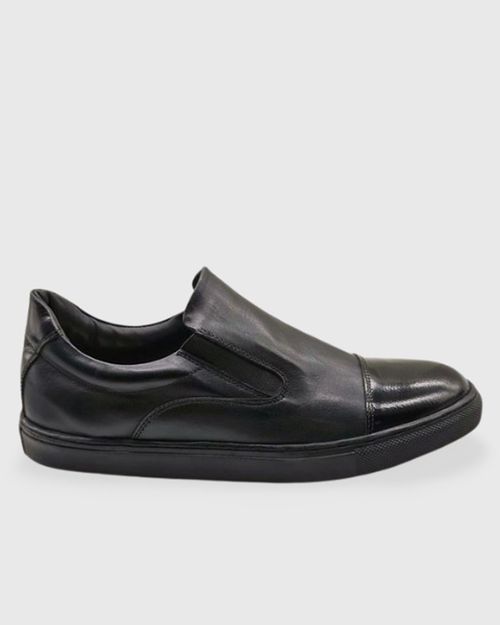 Men Black Leather Sneaker IN21015015