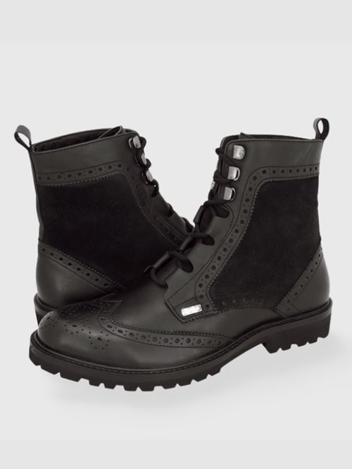 Men Black Leather boot BLKB100001