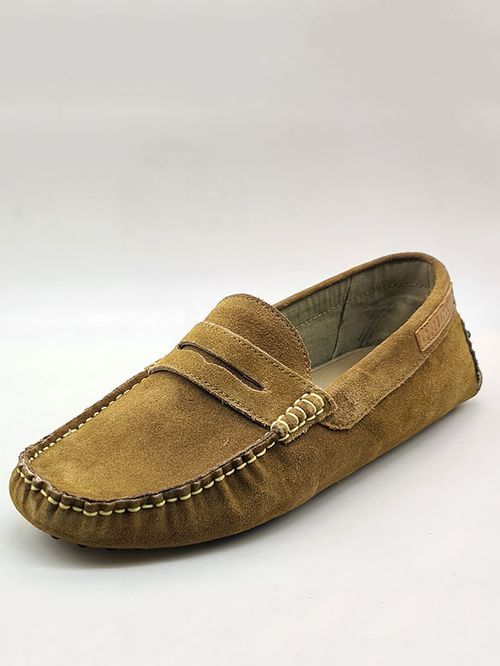 Men Brown Suede Moccasins IN21002002