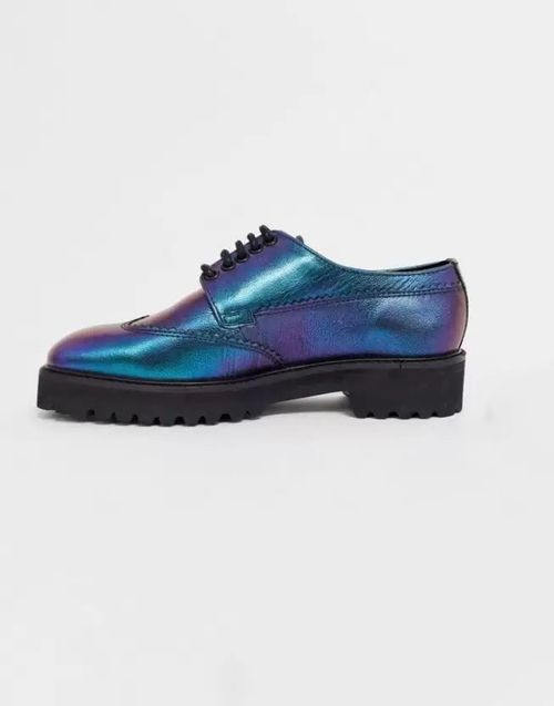 Women Blue Leather Shoes IN21152152
