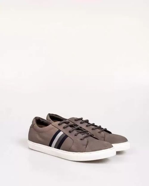 Men Grey Leather Sneaker N903802022