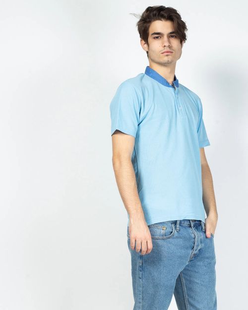 Men Blue Cotton T-Shirt N902604009
