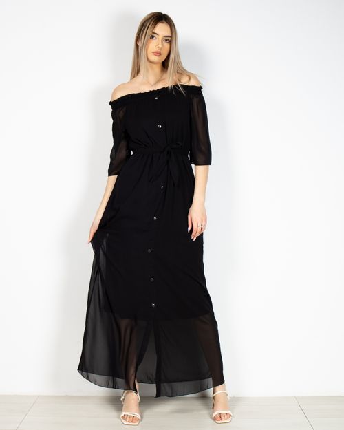Women black polyester Dress 22MNB02050
