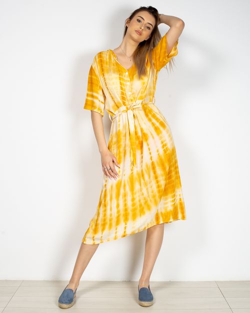 Women Yellow viscose Dress 22MNB02027