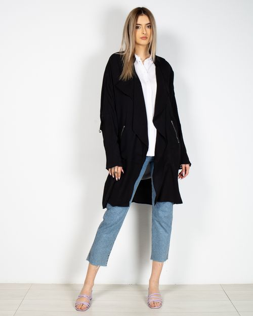Women Black Polyester Shrug 22MNB02003