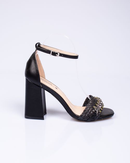 Women Black Synthetic Sandal 22MNB01035