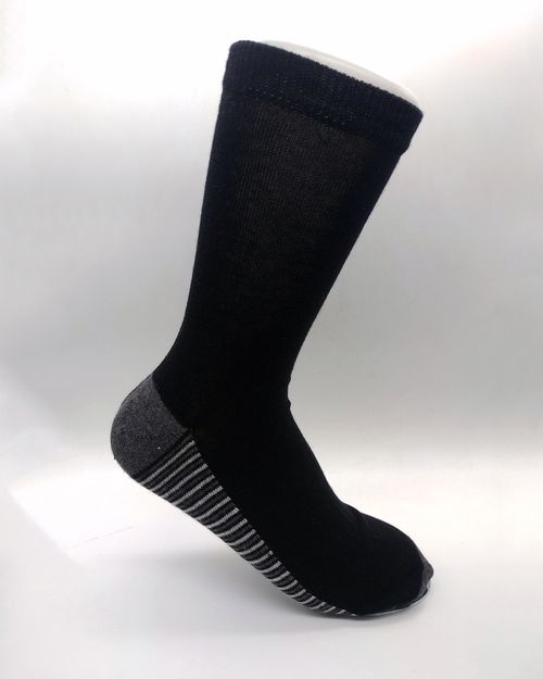 Men Black Cotton Socks (Pack of 6) INBLKSTRIP39