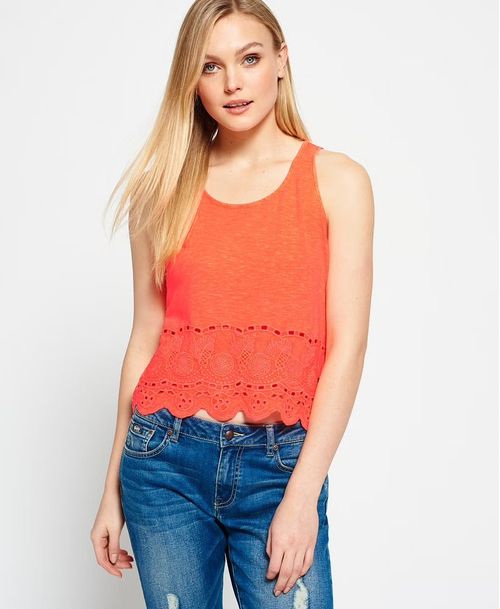 Women Orange Cotton Top IN22393393