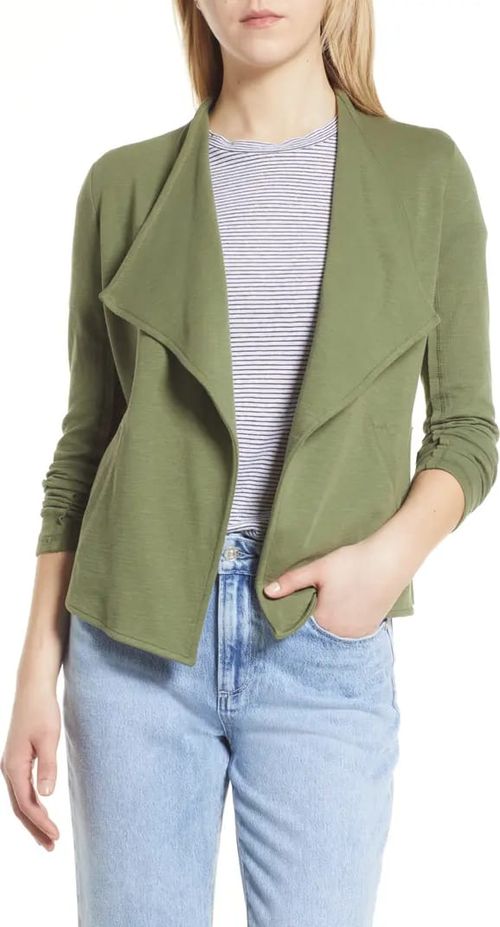 Women Green Cotton Blazer RN58665