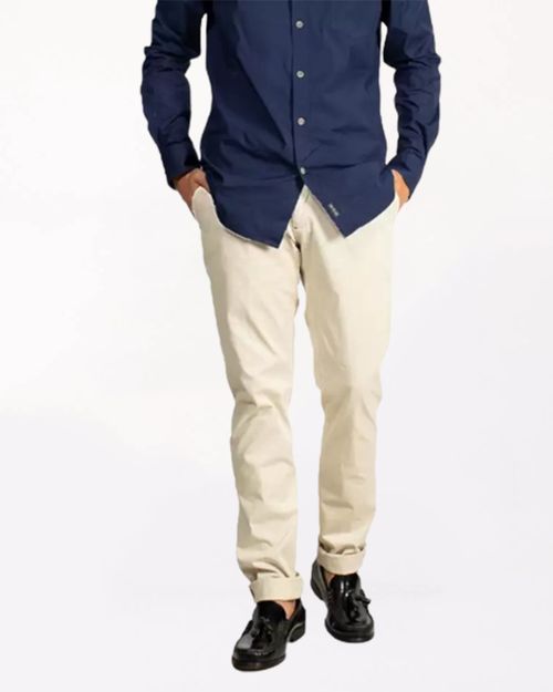 Men Beige Cotton Trouser 1937001028