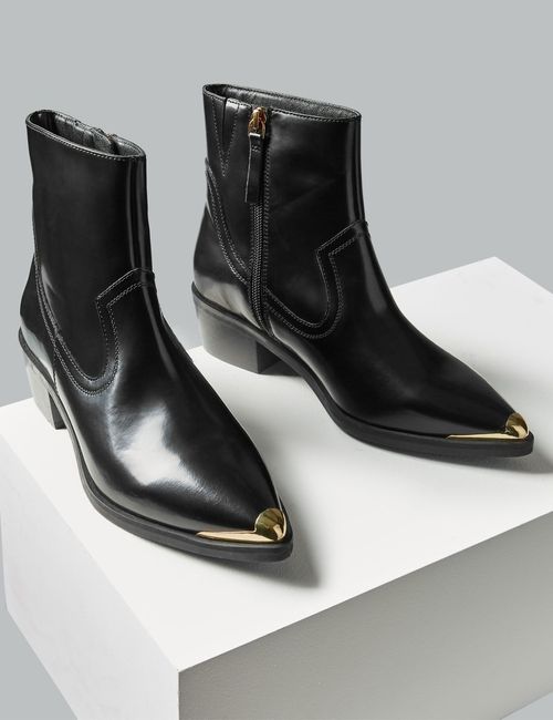 Women Black Leather Boot 202209001