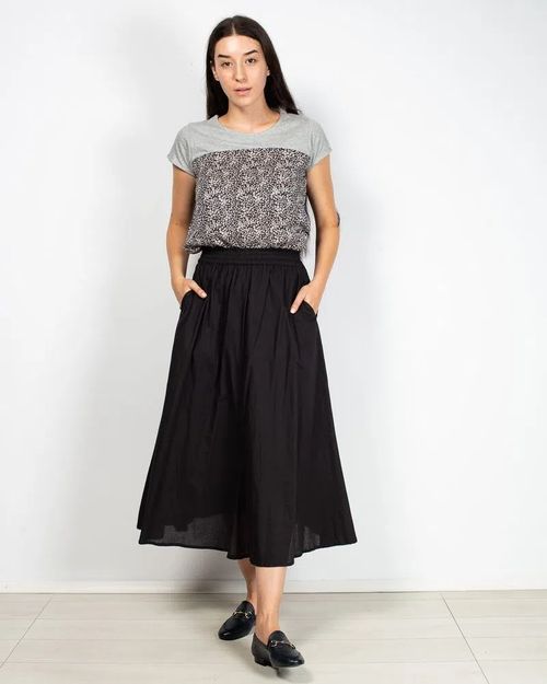 Women Black Cotton Skirt N904238002