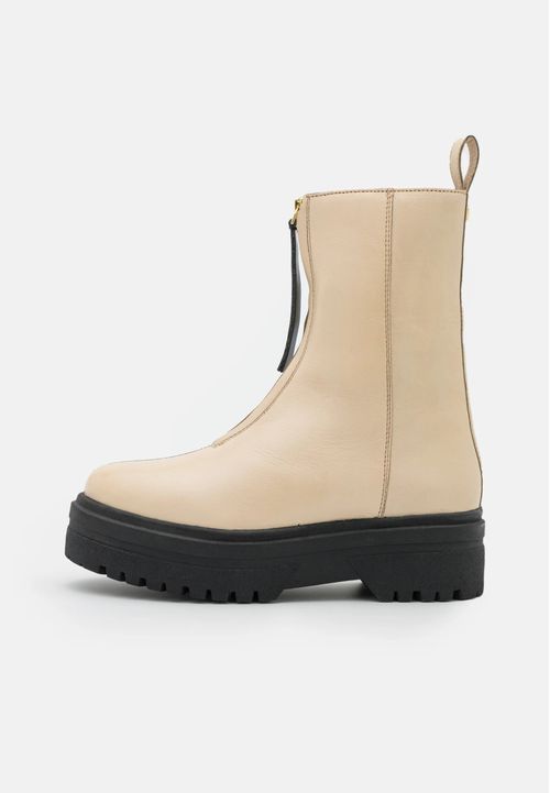 Women Beige Leather Boot IN22492492